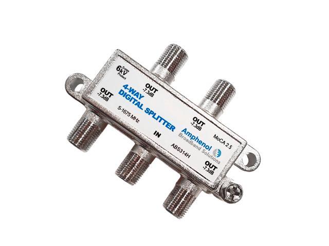 Amphenol 4-Way Digital Coaxial Splitter MoCA 2.5 ABS314H