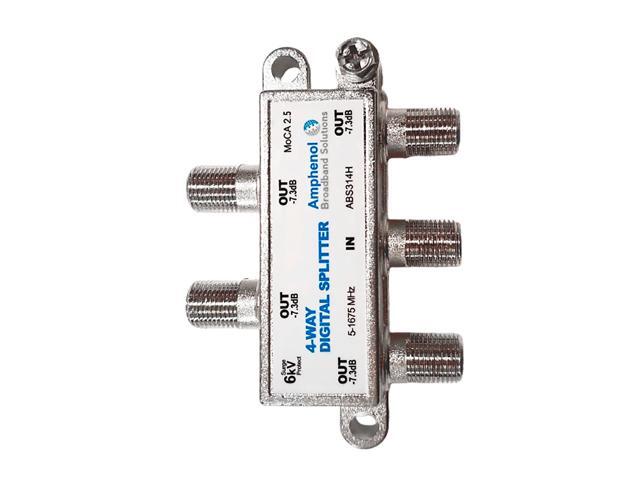 Amphenol 4-Way Digital Coaxial Splitter MoCA 2.5 ABS314H