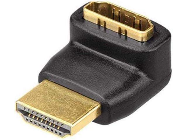 SatelliteSale Digital HDMI Male to Female Right Angle 4K HDR PVC Black Adapter 270 degree