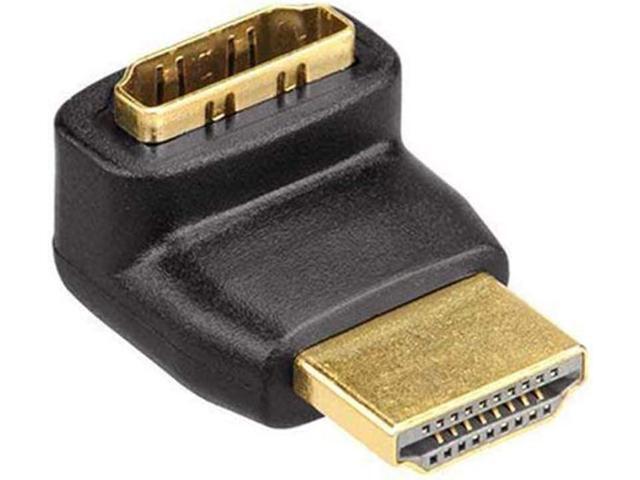 SatelliteSale Digital HDMI Male to Female Right Angle 4K HDR PVC Black Adapter 270 degree