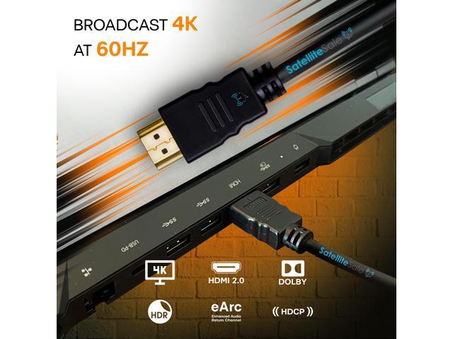 SatelliteSale Digital High-Speed 2.0 HDMI Cable 4K/60Hz 18Gbps PVC 2160p Black Cord Universal Wire 30 feet