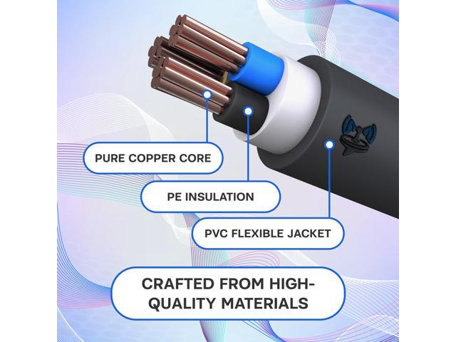 SatelliteSale Universal Heavy Duty Computer Power Cable Male NEMA 5-15P to Female IEC C5 Universal Wire Black PVC Cord 6 feet