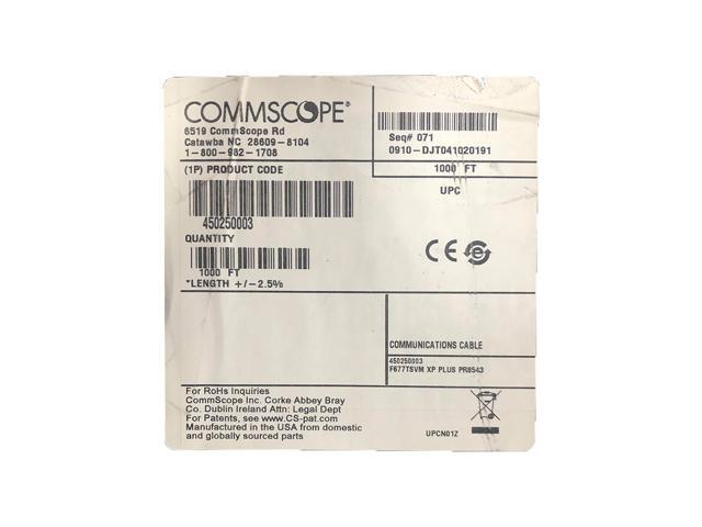 1000' FT Reel Commscope F677TSVM XP Plus Black Coaxial Communications Cable