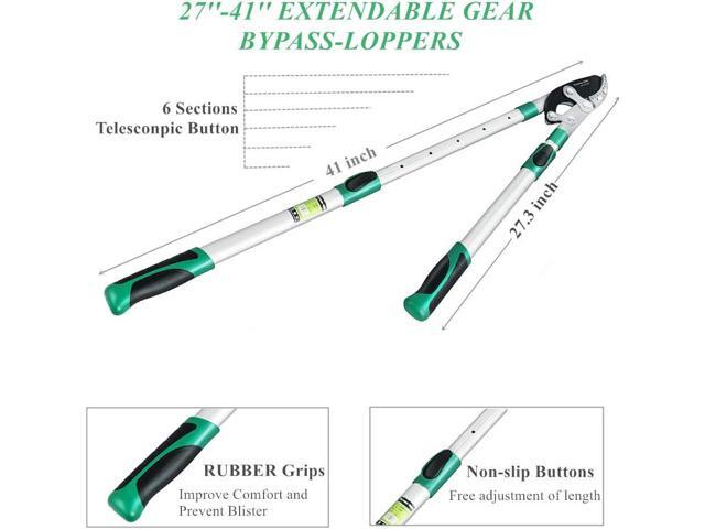 Heavy Duty Anvil Lopping Shears -2 inch Cutting Capacity Bypass Lopper - Extendable 26 Inch to 41 Inch,Professional Tree Branch Cutter