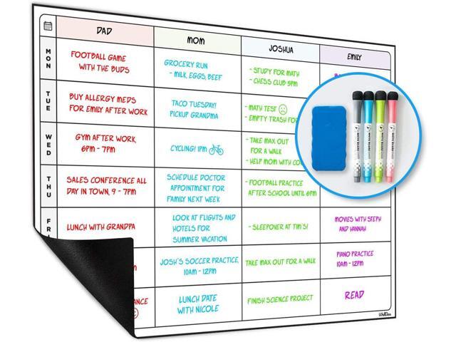 WallDeca Magnetic Dry Erase Fridge Whiteboard, Weekly Full Customization - 43 x 30 cm, Large Weekly Calendar for Family, Study Planning, Meal Planner photo