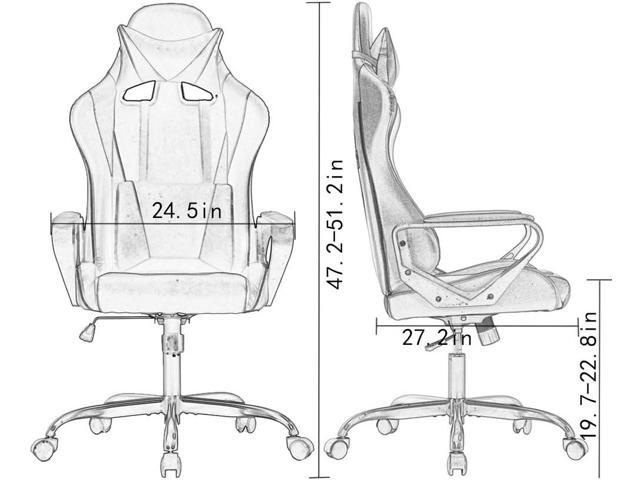 BestOffice High-Back Gaming Chair PC Office Chair Computer Racing Chair PU Desk Task Chair Ergonomic Executive Swivel Rolling Chair with Lumbar...