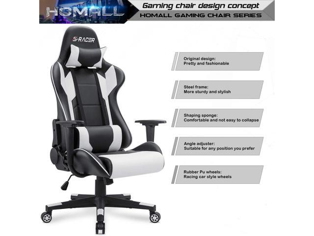 Homall Gaming Chair, Office Chair High Back Computer Chair Leather Desk Chair Racing Executive Ergonomic Adjustable Swivel Task Chair with Headrest...