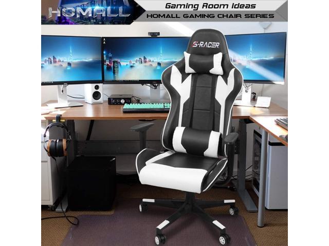 Homall Gaming Chair, Office Chair High Back Computer Chair Leather Desk Chair Racing Executive Ergonomic Adjustable Swivel Task Chair with Headrest...