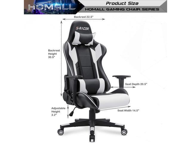 Homall Gaming Chair, Office Chair High Back Computer Chair Leather Desk Chair Racing Executive Ergonomic Adjustable Swivel Task Chair with Headrest...