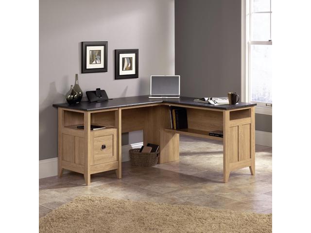 Sauder August Hill L-Shaped Desk, L: 59.06' x W: 58.74' x H: 29.25', Dover Oak finish