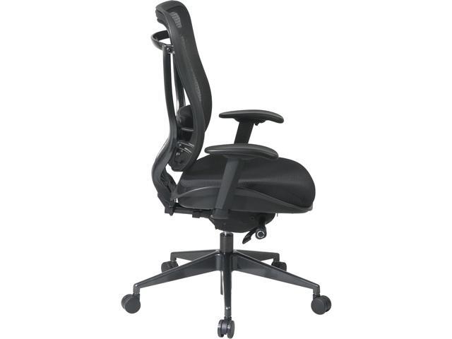 SPACE Seating Breathable Mesh High Back and Padded Seat, Ultra 2-to-1 Synchro Tilt Control, Seat Slider and Gunmetal Finish Executive Chair