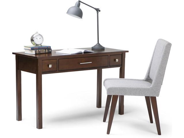 SIMPLIHOME Avalon SOLID WOOD Contemporary 47 Inch Wide Writing Office Desk in Dark Tobacco Brown, For the Office Desk, Writing Table, Workstation...