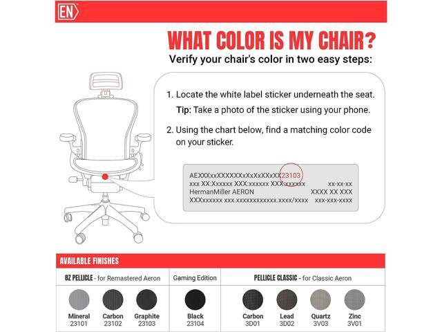 The Original Headrest for The Herman Miller Aeron Chair H3 Carbon Colors and Mesh Match Classic Aeron Chair 2016 and Earlier Models Headrest...