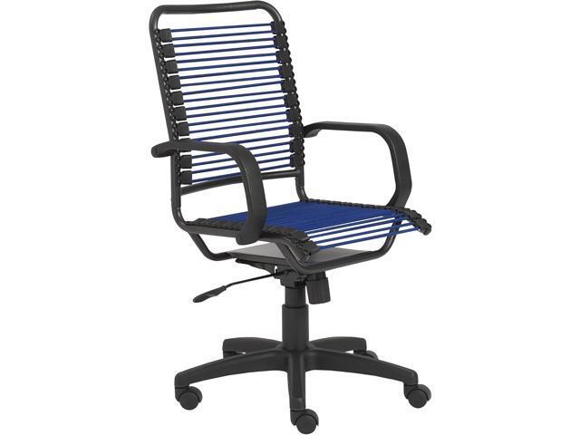 EURO STYLE Bradley Round Bungie Office Chair in Blue with Graphite Frame and Black Base, Two-Lock Tilt,360° Swivel, Adjustable Height, Blends...