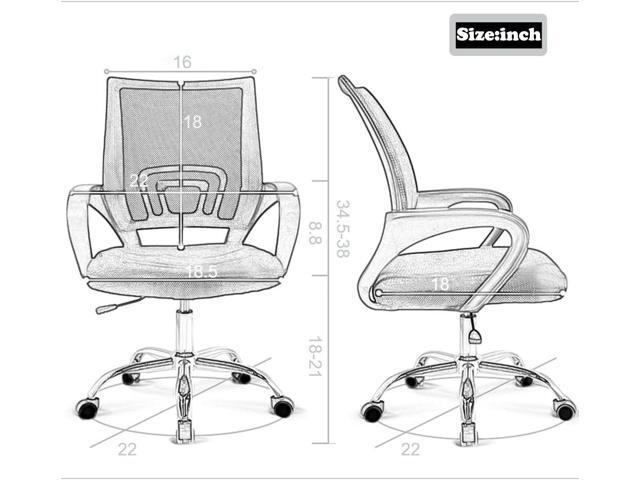 BestOffice Mesh Computer Back Support Modern Executive Adjustable Task Rolling Swivel Chair for Women,Men(2 Pack) (Black)