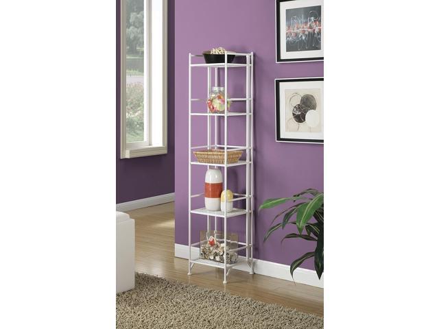 Convenience Concepts Xtra Storage Shelves - 5-Tier Folding Metal Storage Shelves, Closet Organizer for Office, Laundry Room, Bedroom, Garage,...