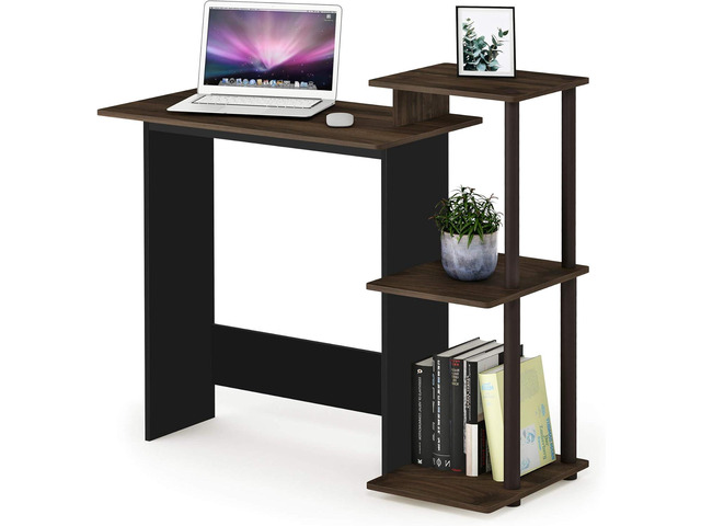 Furinno EFFICIENT Desk, 28.6' Wide Gaming Desk with 3 Open Side Shelves, Laptop Notebook Computer Desk, Office Desk for Home Office, Study Room,...