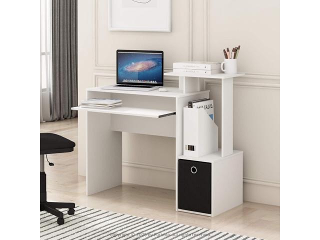 Furinno Econ Multipurpose Home Office Computer Writing Desk, White/Black