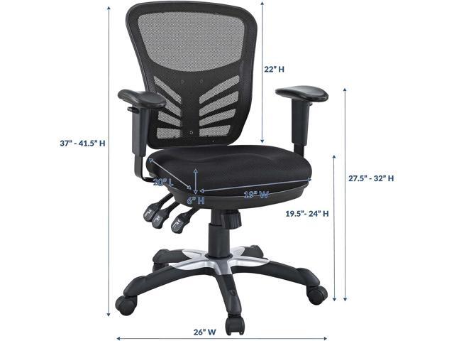 Modway EEI-757-BLK Articulate Ergonomic Mesh Office Chair in Black