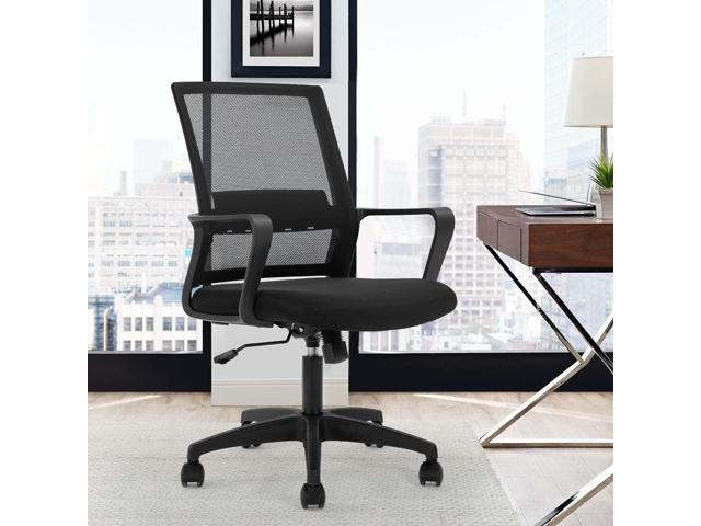 FDW Office Chair Ergonomic Desk Chair Mid-Back Mesh Computer Chair Lumbar Support Comfortable Executive Adjustable Rolling Swivel Task Chair with...