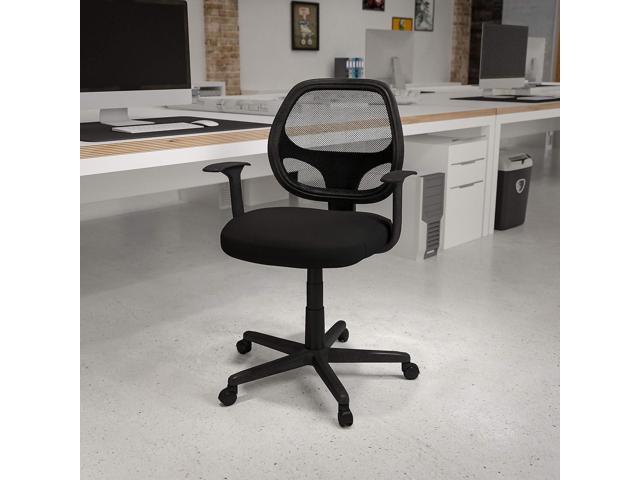 Flash Furniture Flash Fundamentals Mid-Back Black Mesh Swivel Ergonomic Task Office Chair with Arms