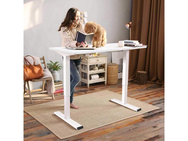 FLEXISPOT Height Adjustable Standing Desk Frame with Memory Controller, Electric Sit Stand Desk Base for Home and Office (White Frame Only)