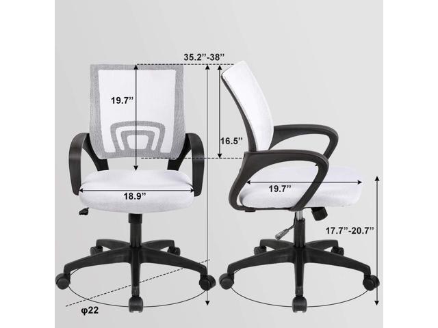 BestOffice Ergonomic Office Chair Mid-Back Swivel Desk Chair Breathable Backrest & Lumbar Support Adjustable Height Sponge Seat Rolling...
