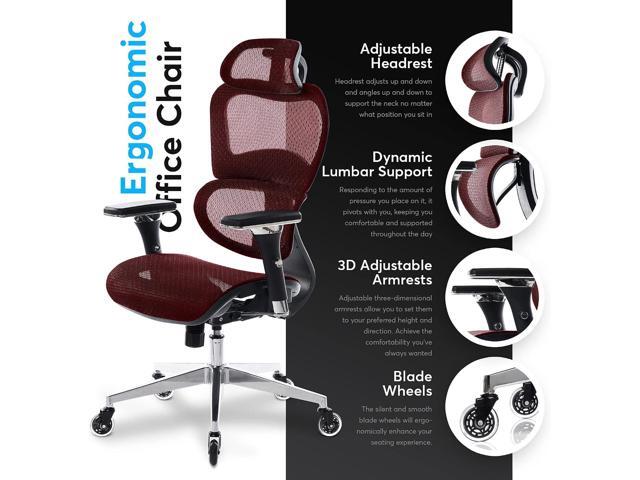 Oline ErgoPro Ergonomic Office Chair - Rolling Desk Chair with 4D Adjustable Armrest, 3D Lumbar Support and Blade Wheels - Mesh Computer Chair,...