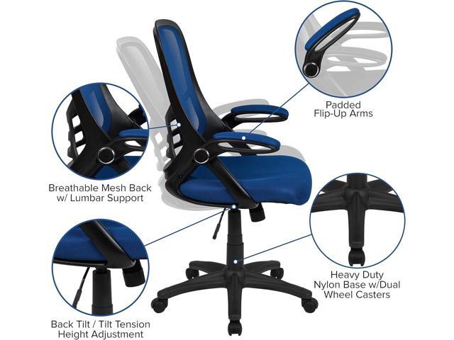 Flash Furniture Porter High-Back Swivel Office Chair with Adjustable Lumbar Support and Seat Height, Ergonomic Mesh Desk Chair with Flip-Up...