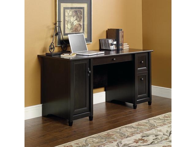 Sauder Edge Water Computer Desk with Storage Drawers, Home Office, L: 59.06' x W: 23.23' x H: 29.02', Estate Black