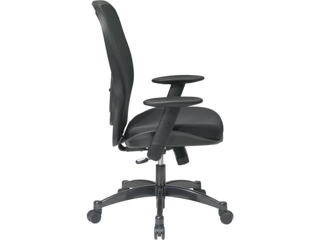 SPACE Seating Breathable Mesh Black Back and Padded Mesh Seat, 2-to-1 Synchro Tilt Control, Adjustable Arms and Lumbar Support with Gunmetal Finish...