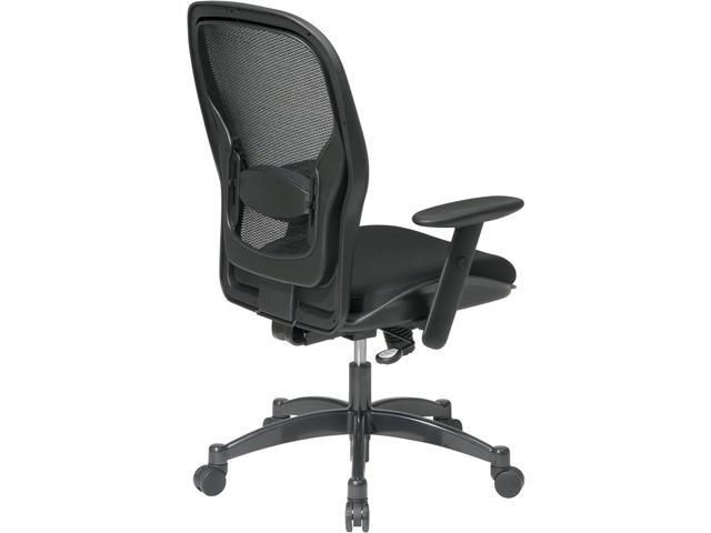 SPACE Seating Breathable Mesh Black Back and Padded Mesh Seat, 2-to-1 Synchro Tilt Control, Adjustable Arms and Lumbar Support with Gunmetal Finish...
