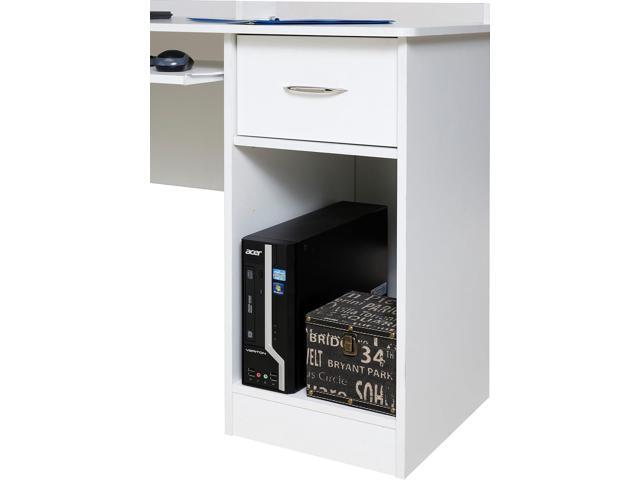 OneSpace Essential Computer Desk, Hutch with Pull-Out Keyboard, White