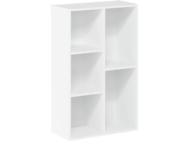 Furinno Luder Bookcase / Book / Storage, 5-Cube, White