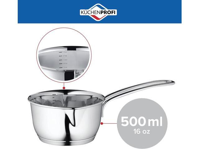 Küchenprofi Stainless Steel Saucepan with Clad Bottom, 16-Ounce,Silver