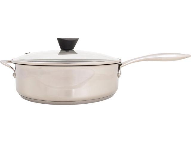 Ozeri Sauce Pan and Lid with a 100% PFOA and APEO-Free Non-Stick Coating developed in the USA, 5 L (5.3 Quart), Stainless Steel
