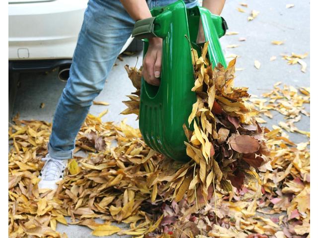 Gardzen Large Leaf Scoop Hand Rakes, Debris and Yard Waste Removal, Comes with 72 Gallon Garden Bag, Work Gloves, Protective Pads