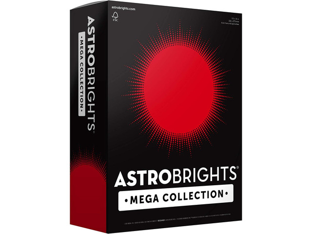 Astrobrights Mega Collection, Colored Cardstock, Ultra Red, 320 Sheets, 65 lb/176 GSM, 8.5' x 11' - More Sheets! (91682)
