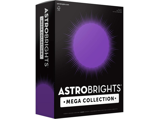 Astrobrights Mega Collection, Colored Paper, Ultra Purple, 625 Sheets, 24 lb/89 gsm, 8.5' x 11' - MORE SHEETS! (91691)