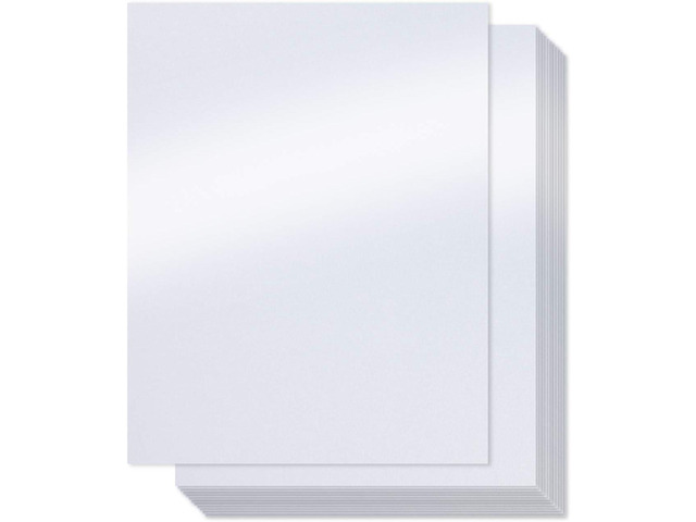 White Shimmer Paper - 100-Pack Metallic Paper, 120 GSM, Crafting Supplies, Ticket, Invitation, Stationery, Scrapbook Use, Printer Friendly, 8.5 x...