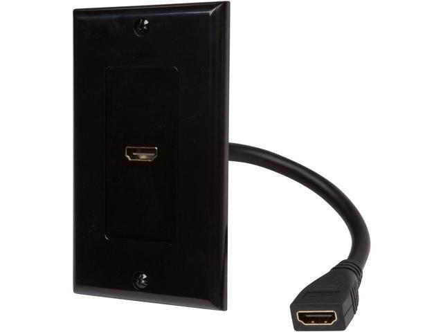 Buyer's Point HDMI Wall Plate with 6-Inch Pigtail Built-In Flexible Hi-Speed HDMI Cable with Ethernet, 2-Piece Decora, Single Outlet Port Insert,...