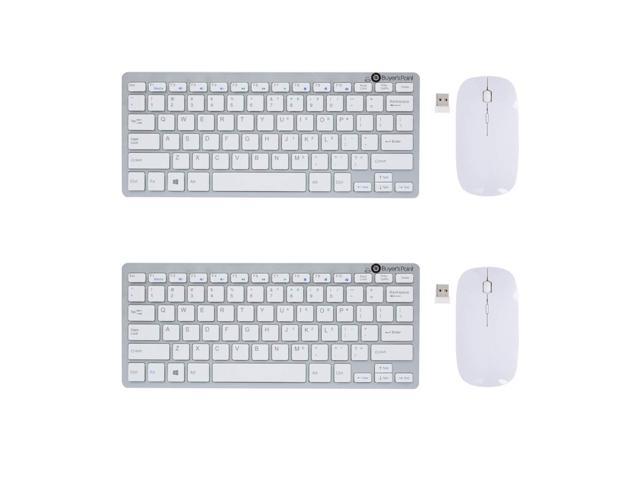 Buyer's Point 2.4G Wireless Keyboard and Mice Combo Ultra Compact Slim Stainless Full Size Keyboard and Ergonomic Mouse for.