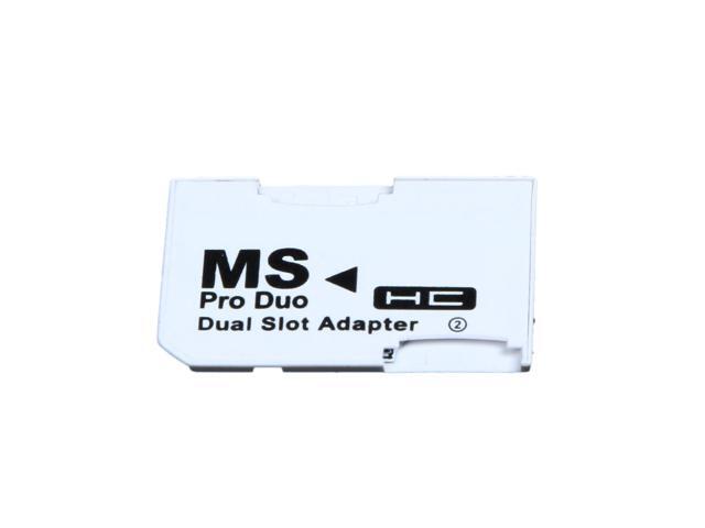 Dual Slot Memory Card Adapter 2 Micro SD HC Cards Converter Micro SD TF to Memory Stick MS Pro Duo for PSP Card Games Case