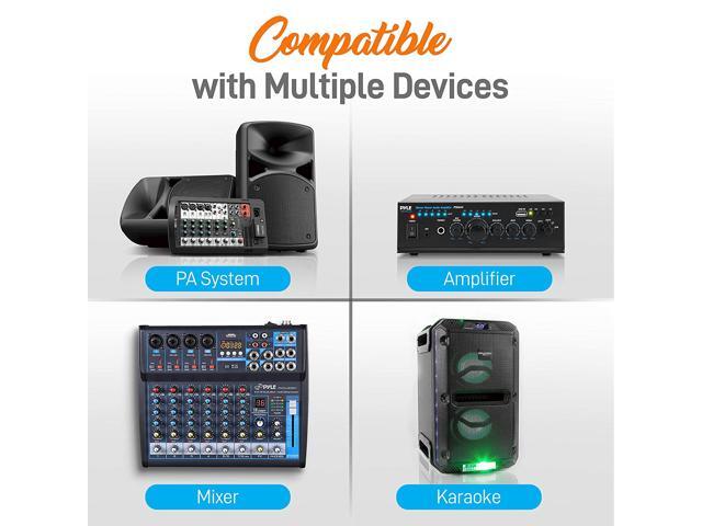 Pyle 2 Channel Wireless Microphone System - Portable UHF Digital Audio Mic Set with 2 Headset, 2 Lavalier lapel, 2 Transmitter, ¼'' cable, power...