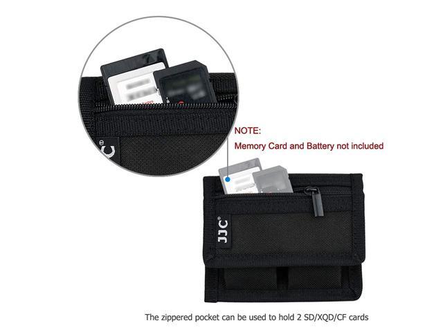 (3 Pockets) DSLR Battery and Memory Card Holder Pouch,Camera Battery and SD CF XQD Card Storage Case for AA Battery and LP-E6 LP-E10 LP-E12 LP-E17...