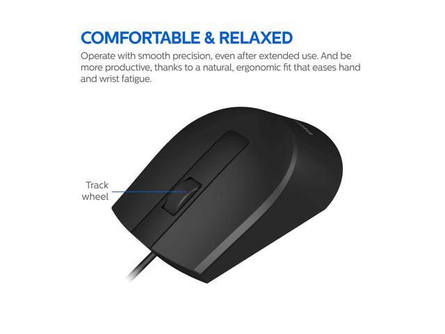 Philips USB Optical Mouse for Home or Office - 1000 DPI 3-Button High-Performance Optical LED Sensor Ergonomic Palm-Grip, Symmetrical and...