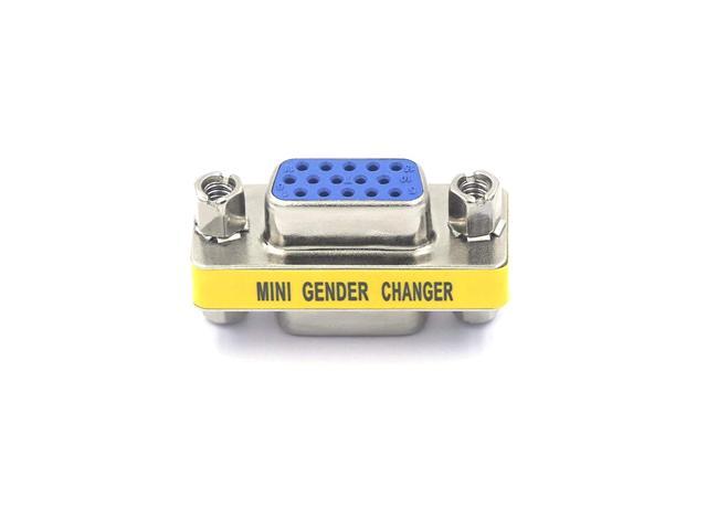 VCE 4-Pack VGA SVGA Coupler HD15 Female to Female Mini Gender Changer Coupler Vga Cable Adapter