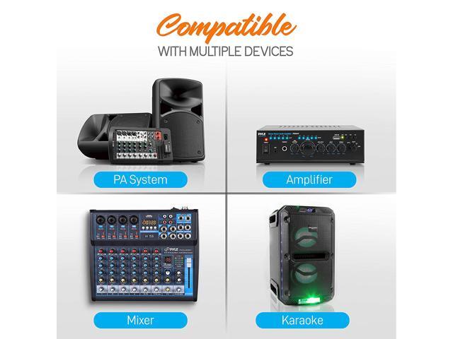 Pyle, 2 Dual Channel Wireless Microphone System-Portable VHF Audio Mic Set with Clip Lavalier Lapel, Handheld, Headset, Transmitter, ¼'' Cable,...