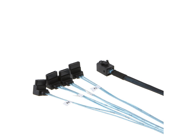 CableCreation Internal HD Mini SAS (SFF-8643 Host) - 4X SATA (Target) Angle Cable, SFF-8643 for Controller, 4 Sata Connect to Hard Drive, 1M ?
