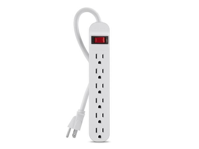 Belkin 6-Outlet Power Strip with 3-Foot Power Cord (F9P609-03),White